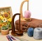 Yarn Holder with 2 Pcs Spindles for Knitting and Crocheting,Crochet Gift for Knitting Lovers,Wooden Yarn Spinner for Crochet by Artowell (Walnut Color)